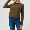Women's Relax Fit Mock Neck Top | Olive